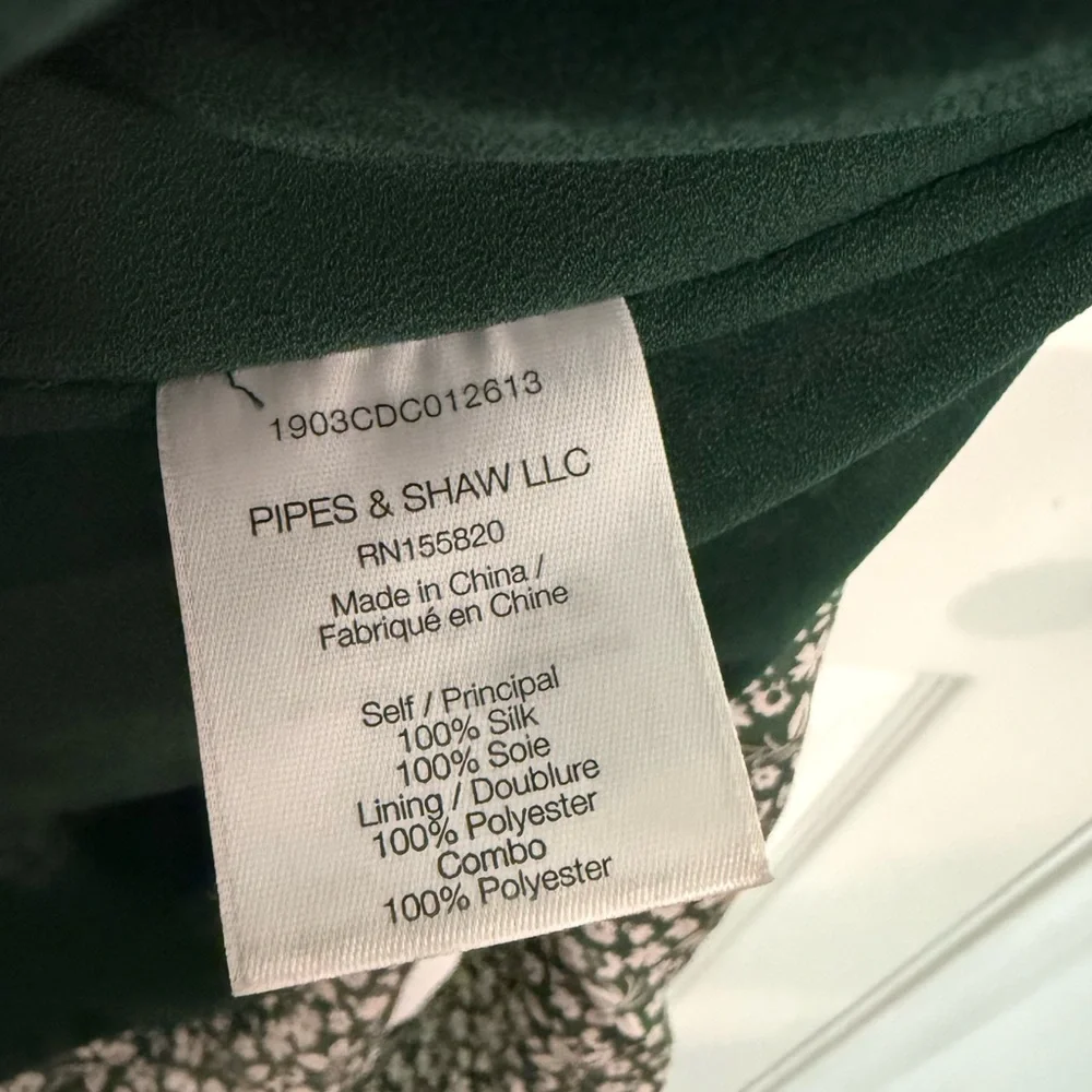 Veronica Beard Marla ruched silk dress green floral Size 0 - Picture 9 of 12